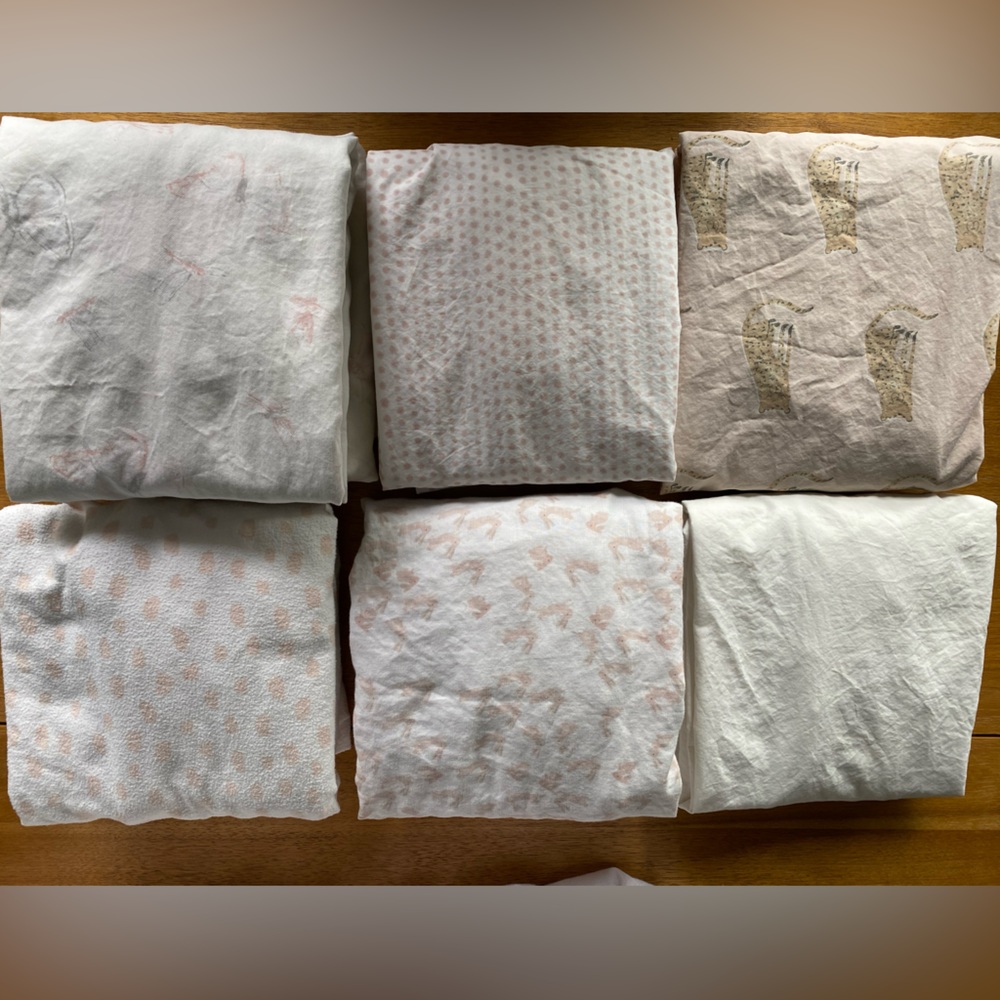 Pottery barn standard size crib sheets.